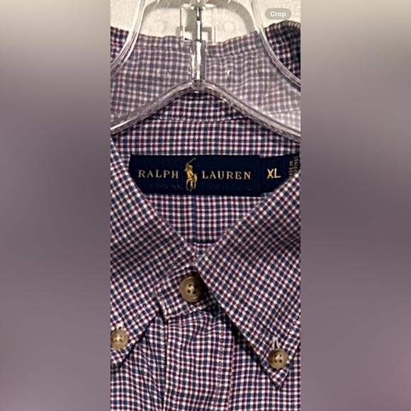 Ralph Lauren Button Down Checker Pattern Long Sleeve Shirt Size XL - Picture 3 of 12